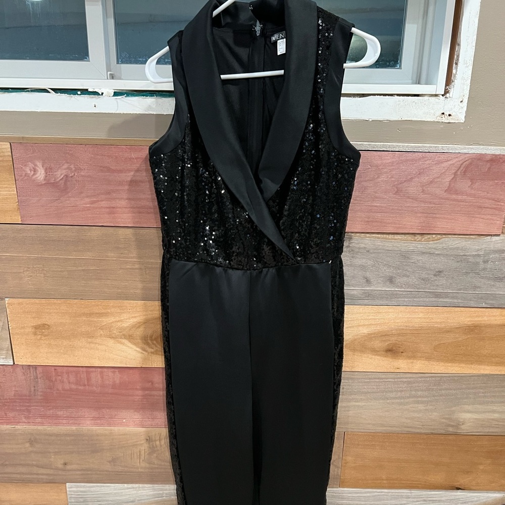 Venus Jumpsuit Black with Sequins